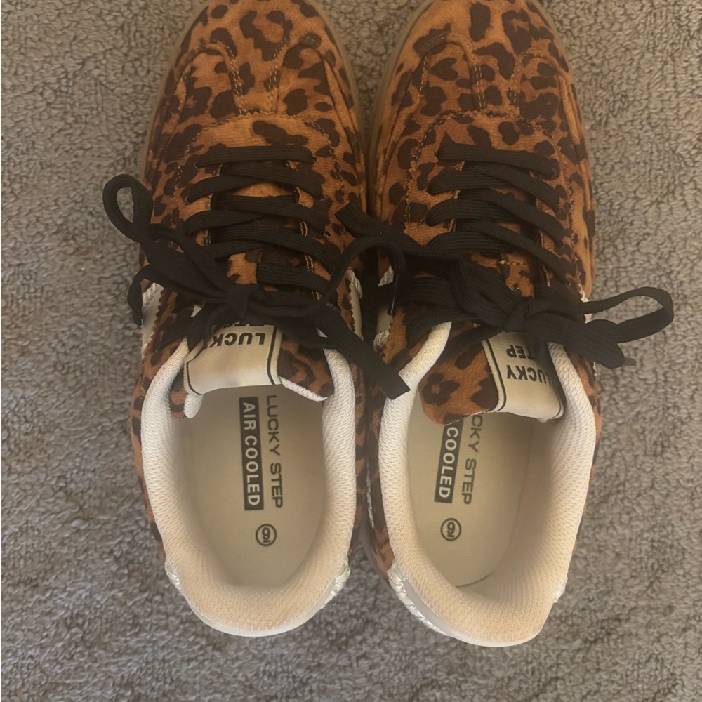 Leopard Print Women's Sneakers in Brown